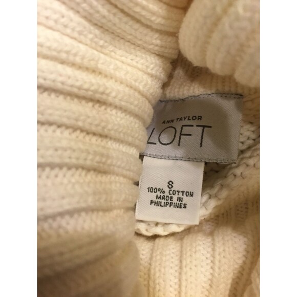 ANN TAYLOR LOFT WHITE CREW NECK SWEATER WOMEN SMALL - Picture 2 of 4